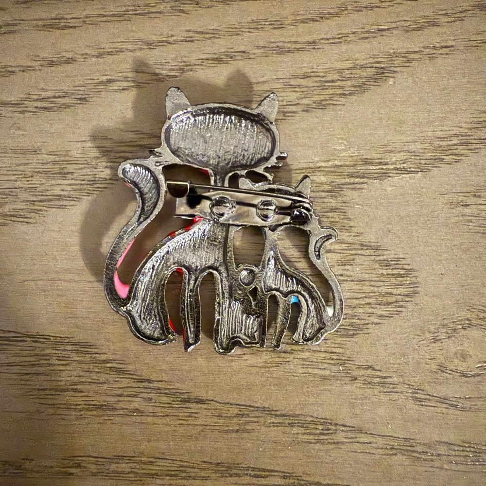 Mint Multicolor Cat Brooch - Picture 2 of 2